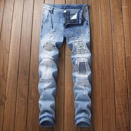 Usar Los Pantalones Vaqueros De Mezclilla De Color Azul Claro Oferta Online  | DHgate.com