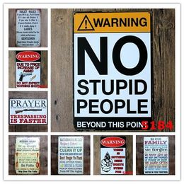 2021 Stupid People Toilet Kitchen Bathroom Family Rules Bar Pub Cafe Home restaurant Decoratio Vintage Tin Signs Retro Metal tin Sign