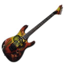 Factory Outlet-6 Strings Black Electric Guitar with Floyd Rose,Rosewood Fingerboard