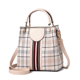 Custom Large Capacity Collision Color Bucket Bag Casual Soft PU Leather Cross-body Bag Women's Handbag Lady Bag For Female