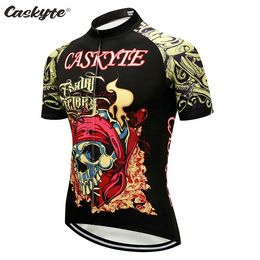 CASKYTE Pro Team Cycling Jersey Mens 2021 Breathable Short Sleeve Mountain Bike Shirt Outdoor Sports Bicycle Top