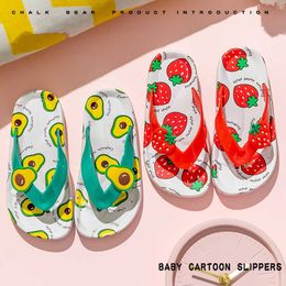 Summer Children Shoes Girls Boys Slippers Sandals Caroon Fruits Indoor Home Beach Slides Soft Sole Antiskid Flip Flops Kids 210713