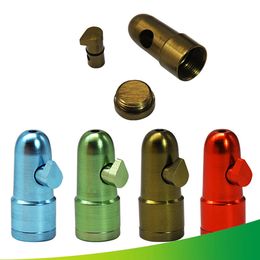 Metal Bullet Rocket Shaped Snuff Pipe Snorter Sniff Dispenser Nasal Smoking Pipes Sniffer Bongs Endurable Tobacco tool