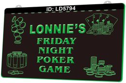 LD5794 Friday Night Poker Game Casino 3D Engraving LED Light Sign Wholesale Retail