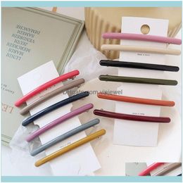 & Jewellery Jewelry1Pc Fashion Vintage Women Colorf Solid Plastic 9 Cm Thick Barrettes Female Elegant Clips Lady Hairpins Hair Aessories Drop