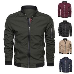 Men Bomber Jacket Thin Slim Baseball Long Sleeve S Windbreaker Zipper Male Outwear Brand Clothing 6XL 211126