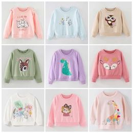 100% Terry Cotton Sweater Brand Quality Children t-shirt Tee Blouse Infant Baby Girl Clothes Kids Hoodies Girls Tops Sweatshirts 211110