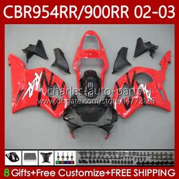 Bodywork Kit For HONDA CBR900 CBR954 RR CBR 954 900 RR CC 2002 2003 Bodys 61No.65 CBR 900RR 954RR 900CC 02-03 Red black CBR954-RR CBR900RR CBR954RR 02 03 OEM Fairing