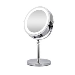 Make-up mirror with light women's lamp storage table rotating round