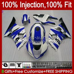Injection Mold OEM For KAWASAKI factory blue NINJA ZX600 ZX-6R ZX 6R 6 R 600 CC 03-04 Body 8No.142 ZX 636 600CC ZX636 2003 2004 Bodywork ZX-636 ZX600C ZX6R 03 04 Fairing Kit