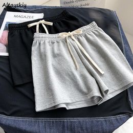 Women's Shorts Basic Women Leisure Home Soft Solid Elastic Waist Workout Students Trendy Jogging All-match Korean Style High Quality