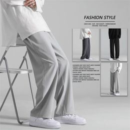 Oversize Men's Wide Leg Pants Thin Baggy Tracksuit Menswear Plus Size Harajuku Male Korean Straight Trouser Spring 211119