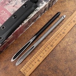 Portable fixed blade Pu'er Kungfu tea set needle knife crowbar outdoor EDC survival hand tool practical non-slip handle