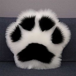 Creative Panda Paw Shape Cushion Seat Pad Home Car Bed Sofa Throw Pillow With Filling Cute Cat Cushions Bedroom Tatami Decor 211203