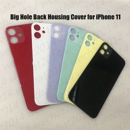 iphone 11 replacement back Australia - 100PCS Big Hole Back Battery Door Back Cover Battery Cover Replacement for iPhone 11 Pro Max free DHL