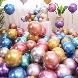 100 pieces 5/10/12 inch metal balloon golden silver Metallic birthday party wedding latex s 100 pcs decoration 220225