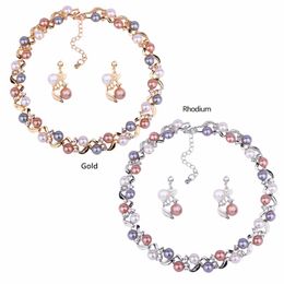 Earrings & Necklace European And American Pearl Versatile Jewelry Set Sets 2021 Trend For Women On The Neck Bride Bridesmaid Gift