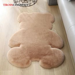 Soft Plush Bear Carpet For Living Room Baby Room Anti-slip Rug Bedroom Water Absorption Carpet Rugs Shaggy Home Floor Mat 210301