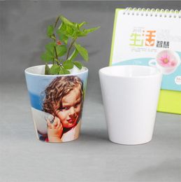 Sublimation Ceramic Flower Pot Thermal Transfer Pots Sublimated Blanks Planters Customized Heat Printing Planter A02