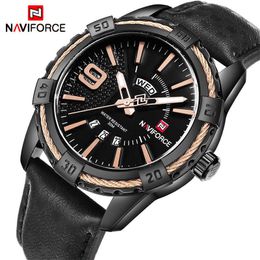 Neue Luxus Marke NAVIFORCE Männer Quarz Uhren Herrenmode Casual Leder Sport Armbanduhr Männliche Uhr Relogio Masculino X0625
