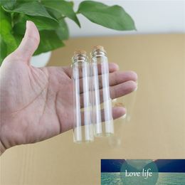 50pcs/Lot 22*100mm 25ml Storage Glass Bottles With Cork Stopper Crafts Tiny stash Jars container Glass Jar Mini Bottle Gift