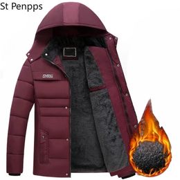 Thick Warm Winter Parka Men Fleece Hooded Men Winter Jacket Coat Military Cargo Jackets Mens Overcoat Streetwear Drop 211204