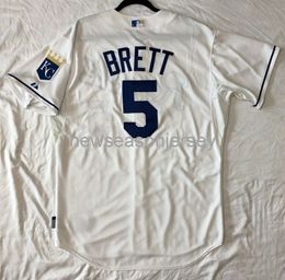 Stitched Retro Jersey #5 GEORGE BRETT White JERSEY Men Women Youth Baseball Jersey XS-5XL 6XL