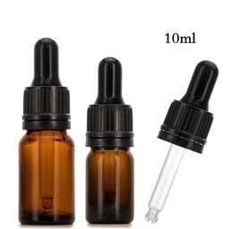 Essential Oil E liquid 10ml Amber Glass Dropper Bottles With Tamper Evident Caps And Droppers Wholesale 768pcs/lot SN2549