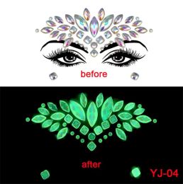 Garden Home Party Noctilucent Face Gems Body Stickers Mermaid Rhinestones Jewels Crystals Tattoo Sticker Clubwear Party Rave Festival Jewellery for Women and Girls