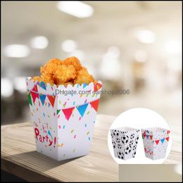 Gift Wrap Event & Party Supplies Festive Home Garden 48Pcs Paper Popcorn Boxes Colorf Printing Snack For Kids Birthday Drop Delivery 2021 7J