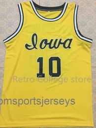 10 B.J. ARMSTRONG Iowa Yellow Retro Throwback Basketball Jersey Stitched Custom Any Number Name jerseys