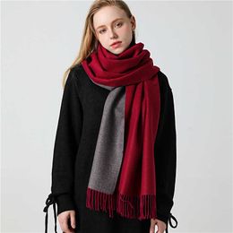 Winter Cashmere Scarf Women Thick Warm Shawls Wraps Lady Solid Scarves Fashion Tassels Pashmina Blanket quality foulard 2021 New Q0828