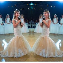 Цветочные девочки белый элегантный новогодний принцесса Дети свадьба гостевой платье по случаю дня рождения русалка русалка
