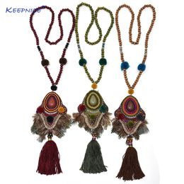 Pendant Necklaces Boho Bohemian Military Green Necklace Statement Dream Catcher Swallows Angle Birds Feather Pendants For Women