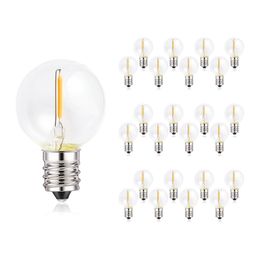 25PCS G40 1W LED String Lights Replacement Bulb E12 220V Warm White 2700K Glass LED Light Bulbs 360 Grad Beam Angle Non-Dimmable 211104