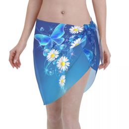 beach wrap bikini skirt UK - Women's Swimwear Women Beach Bikini Cover Up Butterflies Bubbles And Daisy Wrap Skirt Sarong Scarf Beachwear Bathing Suit Swimsuits