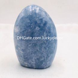 Natural Polished Irregular Celestite Quartz Crystal Healing Art Blue Rock Gemstone Specimen Reiki Upstand Display Stone Statue Home Decoration Gift Fengshui