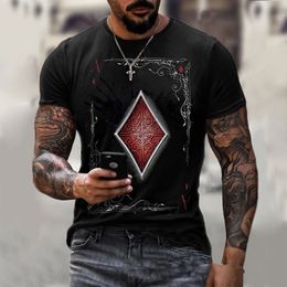 mens 3d printing digital spring and summer personality square piece a printing tshirt mens casual shortsleeved