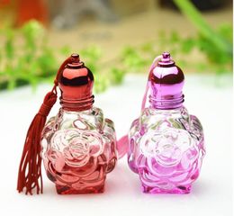 10 pce 12 ml Peony Glass Roll On Empty Perfume Bottle mini Essential Oil Cosmetic Packaging Containershigh qty