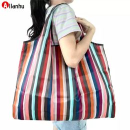 Storage Bags Big Size Oxford Shopping Bag Large Tote ECO Reusable Portable Shoulder Women's Handbags Folding Pouch Heavy Duty Grocery wjy954