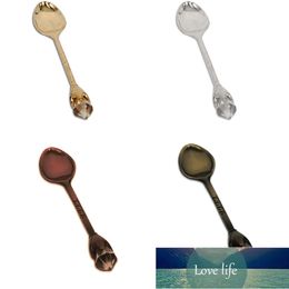 1pcs Hot Crystal Handle Tea Coffee Spoon Ice Cream Spoon Dessert Ladle