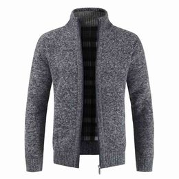 Men Autumn Thick Fashion Business Casual Sweater Cardigan Brand Slim Fit Knitwear Outwear Warm Winter Jumper 210918