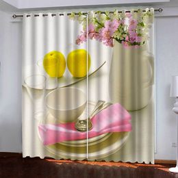 High Quality Window Curtain 3D fruit Curtains For Living Room Bedroom Photo Drapes Blinds