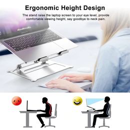 Laptop Stand Aluminium Alloy Adjustable , Laptop Holder Multi-Angle Stand Heat Release Foldable Laptop Notebook Stand