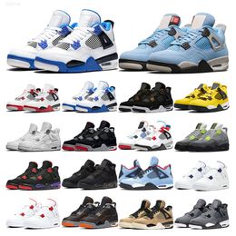 -2021 Chaussures de basketball 4s Jumpman 4 Mens Femmes Université Bleu Black Cat Blanc Ciment Fire Feu Red Cool Cool Grey Motorsports Sport Sneaker Formateur