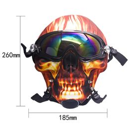 Hookahs Silicone Gas Mask Bong smoking Creative Skull Pattern Acrylic Water Pipe with Sun Glasses Dry herb Oil Burner Multifunction