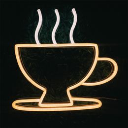 Coffee Cup Sign Drinks Shop Home wall decoration handmade neon light 12 V Super Bright