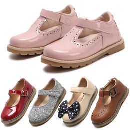 Children's Leather Shoes for Student Girls PU Retro Princess Kids School Performance Wedding Casual Chaussure Fill 220225