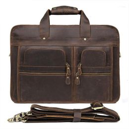 Men Briefcase Genuine Leather Business Office Handbag 17 Inch Laptop Large Shoulder Bag Vintage Messenger Bags Luxury Male Totes1