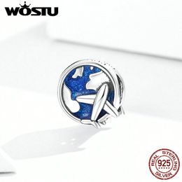 WOSTU 2020 New Original blue World Voyage Bead fit Pandora charms silver 925 beads Bracelet for women diy fashion Jewellery make Q0531